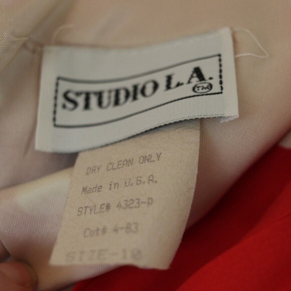 Studio LA Vintage Red & White Polka Dot Belted Pin Up Open Back Dress 10 - Picture 16 of 16